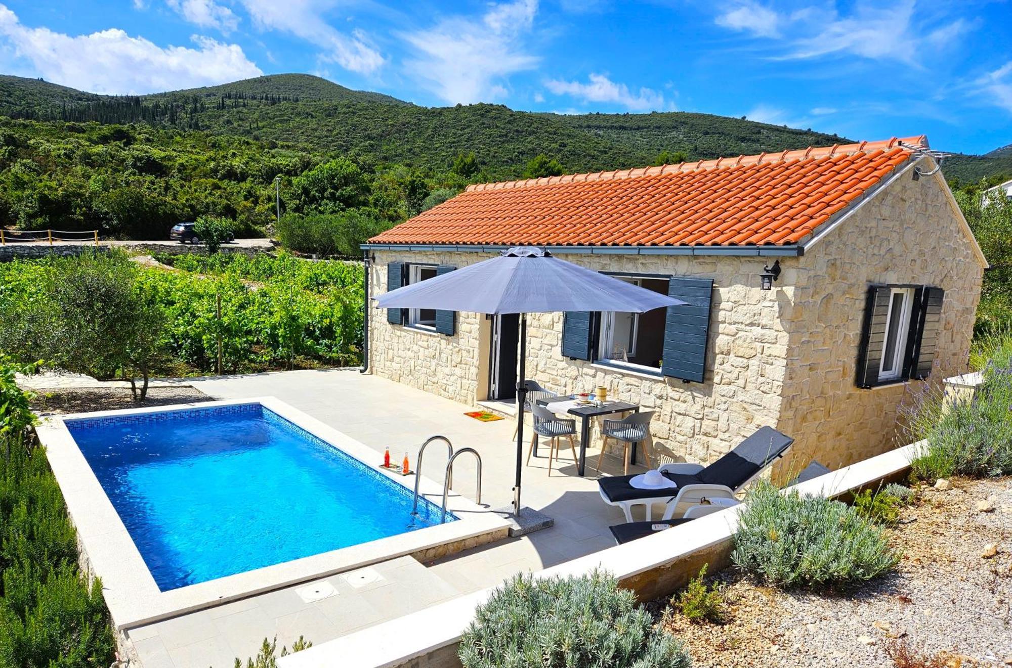 Stone House In Vineyard Villa Račišće Exterior foto